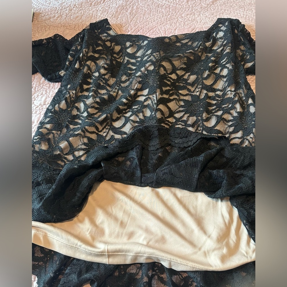 Calvin Klein Elegant Black Lace Dress - 14 - Picture 10 of 11